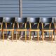 6 chaises baumann n°17 dos large skaï noir