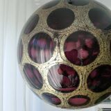Space age vintage purple and gold large disco ceiling lamp