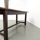 Solid pine work table, grooved top, satin brown finish, year