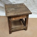 Petit tabouret en teck avec 1 tiroir