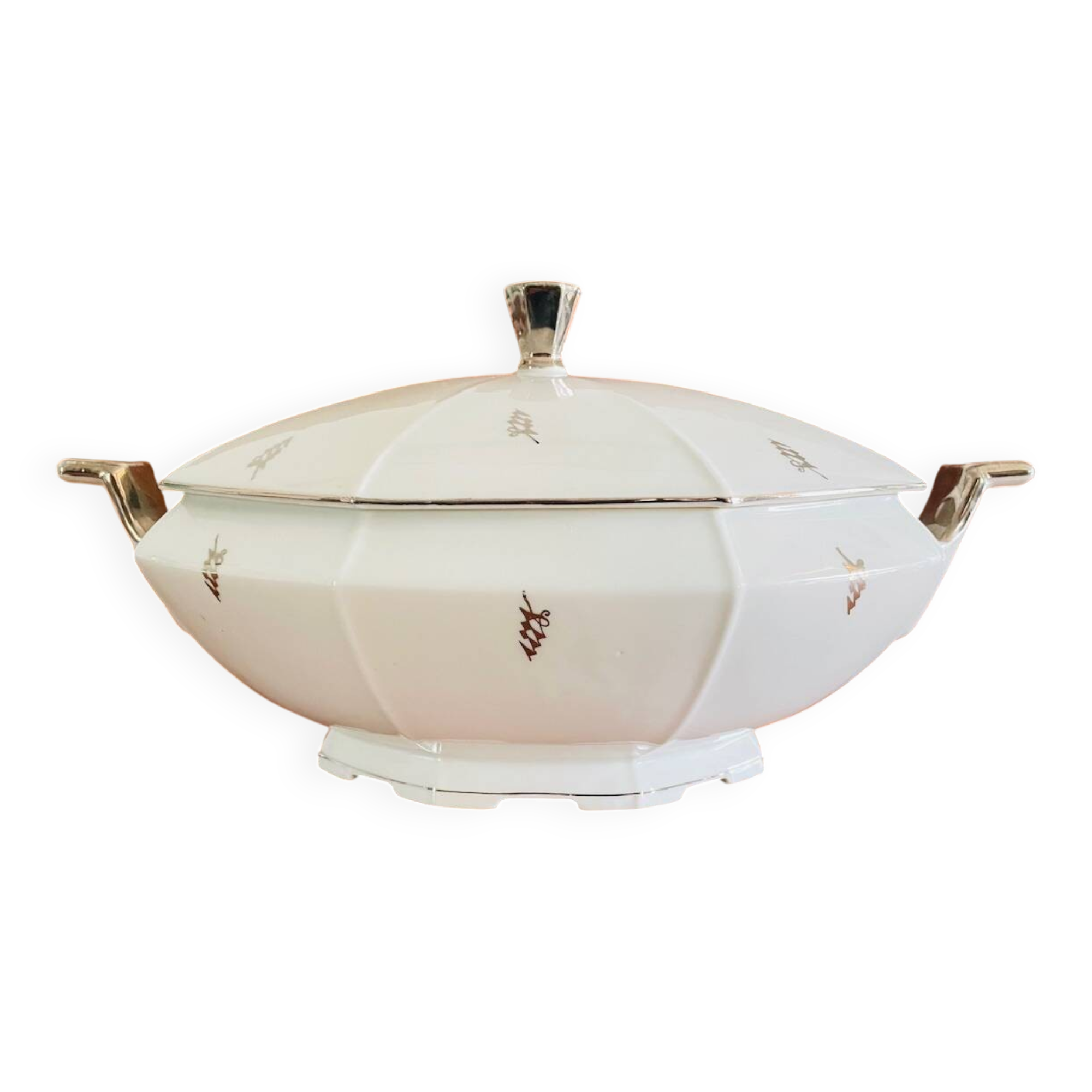 Art Deco soup tureen by Victoria China Czechoslovakia, 1920s