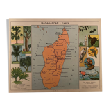 Old poster map of Madagascar - 1931