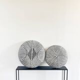 Zulu Wooden Shield | Bamiléké N1 50 cm diameter Black & White
