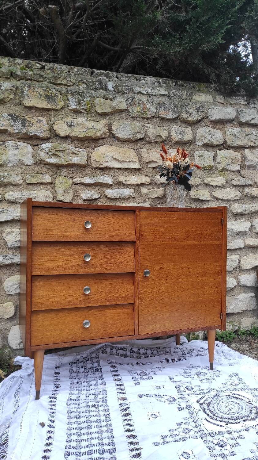Seventies asymmetrical chest of drawers