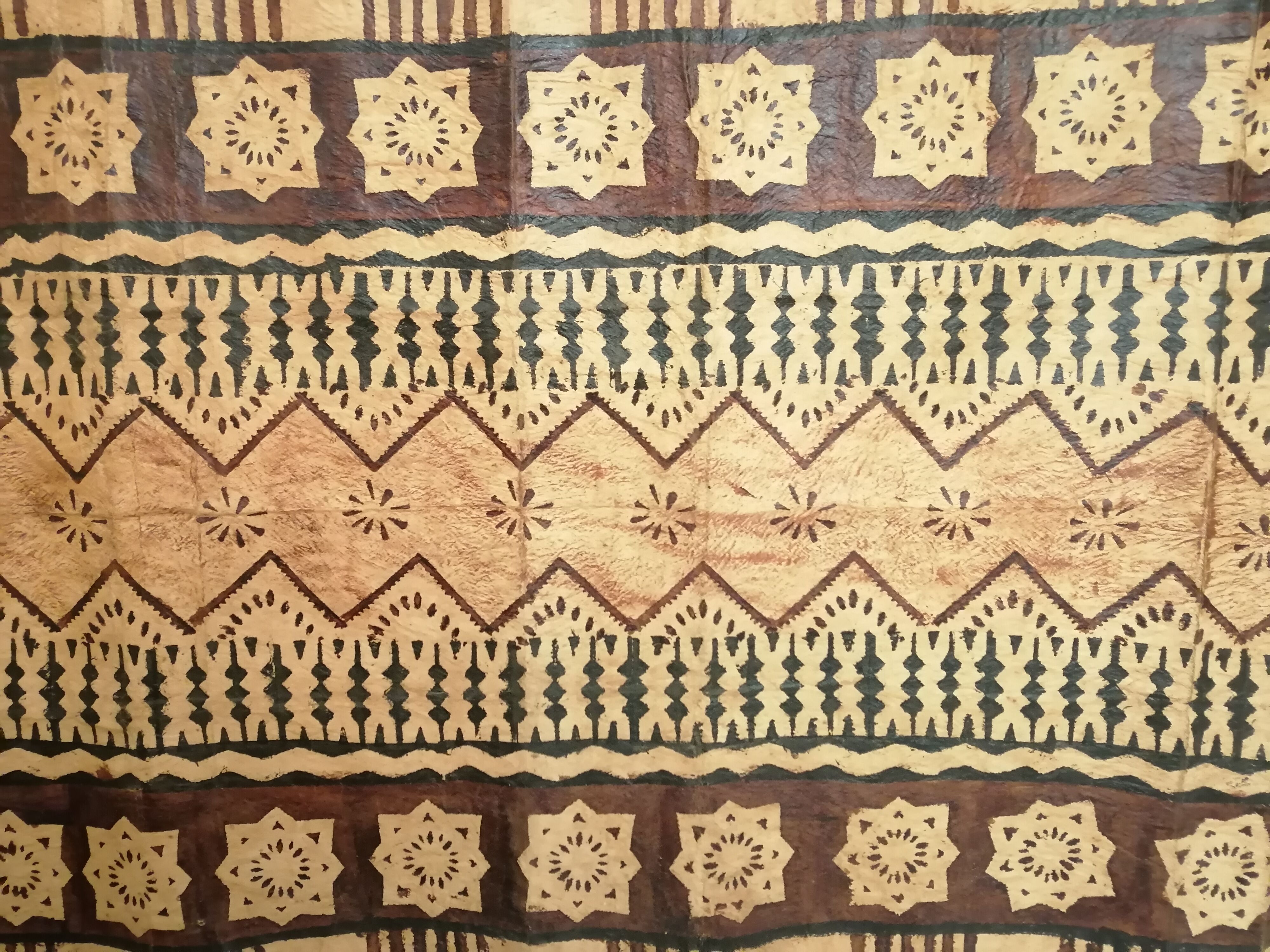 Old tapa. hanging of beaten bark cloth. oceania. 1° half of the xxth.