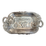 Hollow plate in silver metal