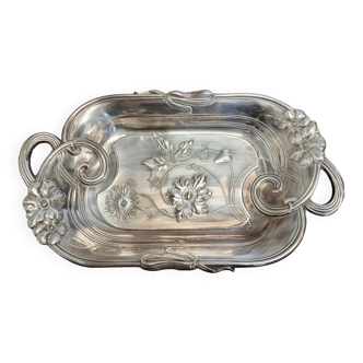 Hollow plate in silver metal