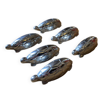 6 metal turtle knife rests, Silea