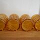 4 amber vintage Pernod Pastis glasses