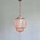 Art Deco pale pink glass pendant light, 1920s-30s