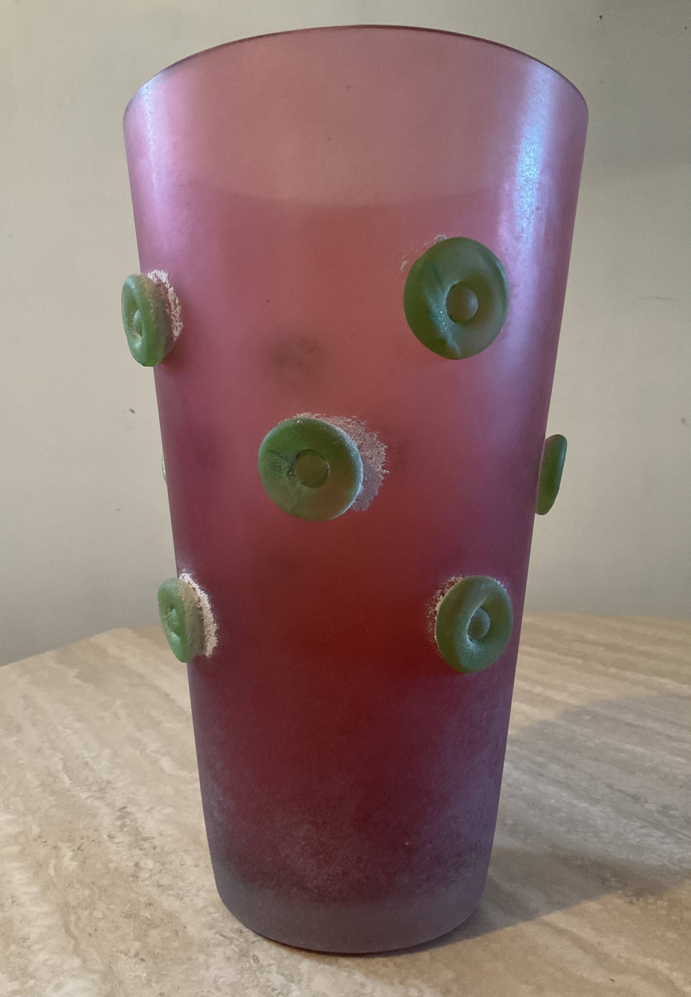 Large vintage “Scavo” vase in Murano glass