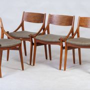 Mid-Century Dining Chairs in Teak by Vestervig Erikson for Brdr. Tromborg, 1960s, Set of 4