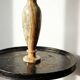 Vintage baluster vase in green striped onyx, Italy, mid-century.