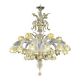 Huge Italian Murano Glass Chandelier with Handcrafted Flowers and Leaves