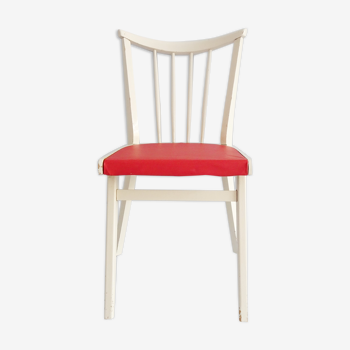 Kitchen chair white red,  wooden chair