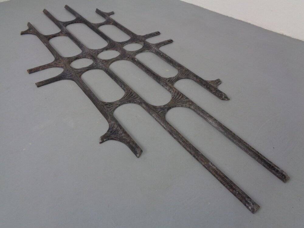 Large German Brutalist Iron Wall Sculpture, 1960s