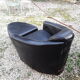 Club chair tray and leather footrests