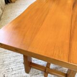 Aranjou farmhouse table in blond elm, 1950s