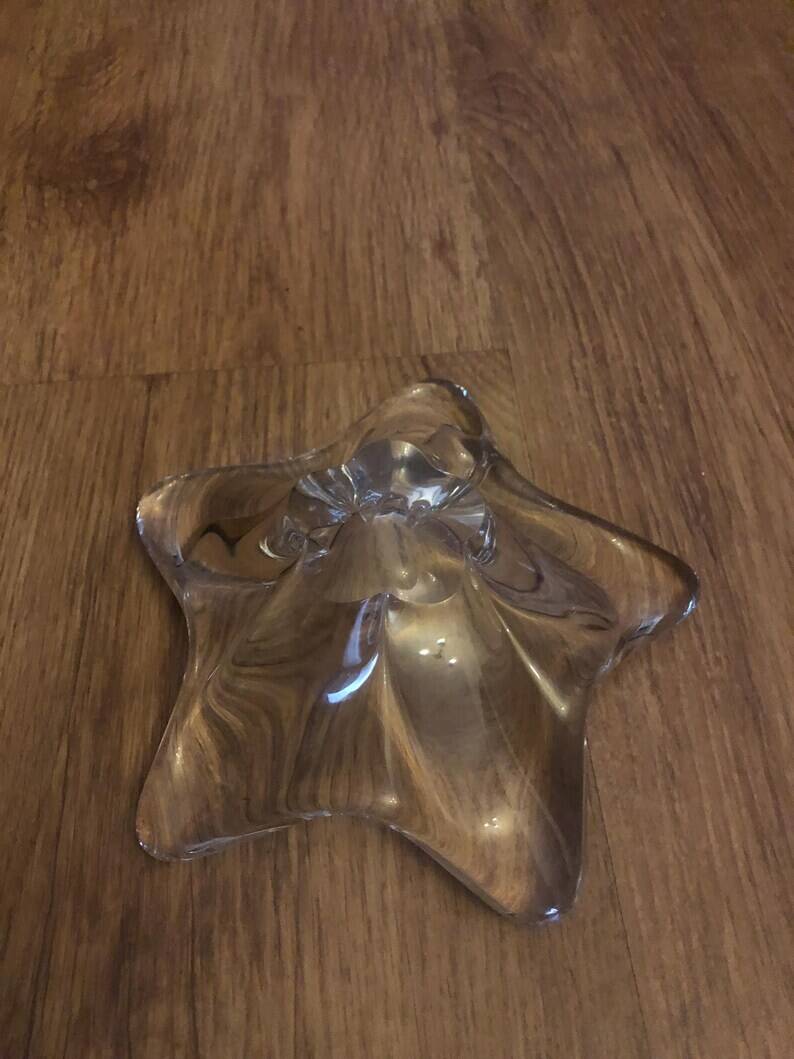 Vintage Baccarat Star Shape Crystal Trinket/Candy Dish: Mid-Century Modern