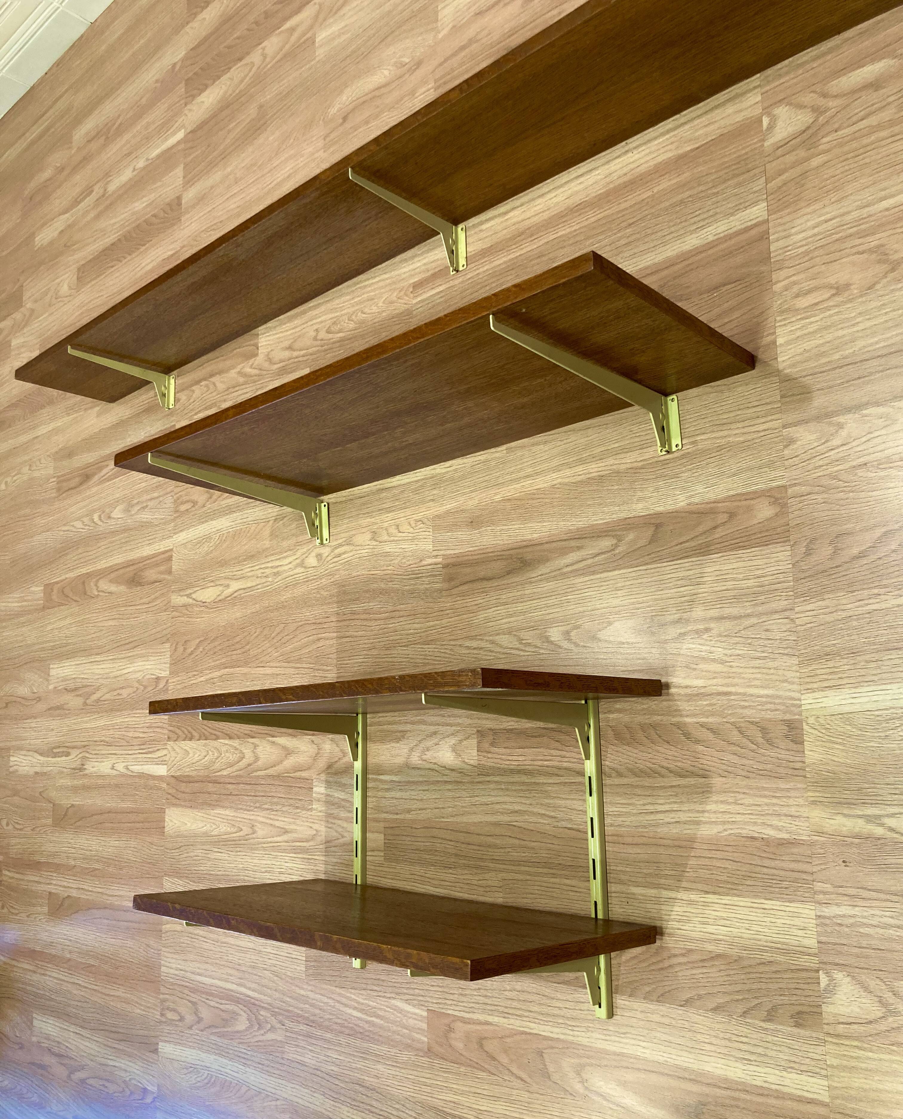 Set of oak shelves, 1950s design.