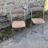 Paire de chaises pliantes Souvignet vintage des années 70