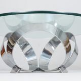 Knut Hesterberg. Space Age coffee table by Knut Hesterberg for Ronald Schmitt, diamond aluminium, 1970s, Germany.