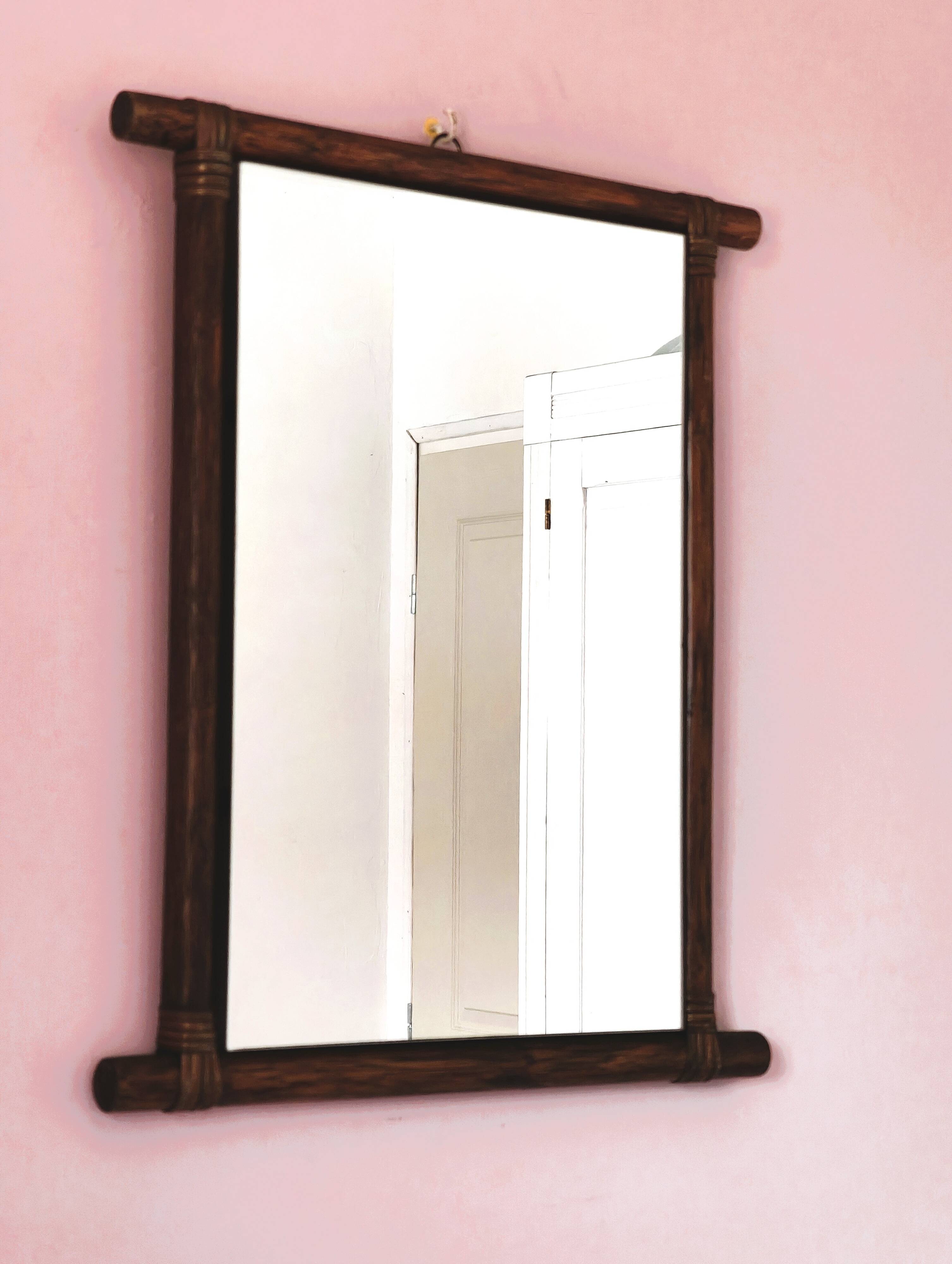 Small bamboo mirror 49 X 40 cm