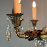 Oval-Shaped Pearl and Bronze Bag Chandelier, Circa 1900