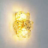 Polished brass and crystal glass wall lamp by Kinkeldey, Germany 1970’s