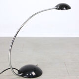 Vintage black & chrome arc table lamp from meblo, 80s