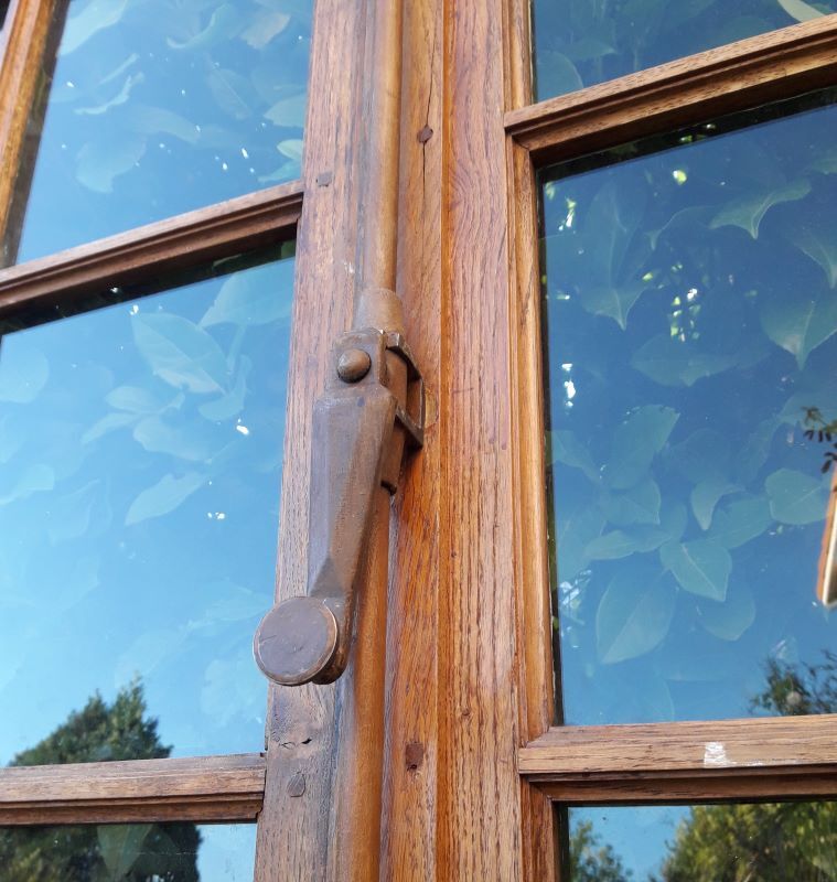 Glass window h141xl263 in oak 4 leaves