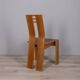 Set of 4 vintage 1950s chairs in wood and leather, Italian design