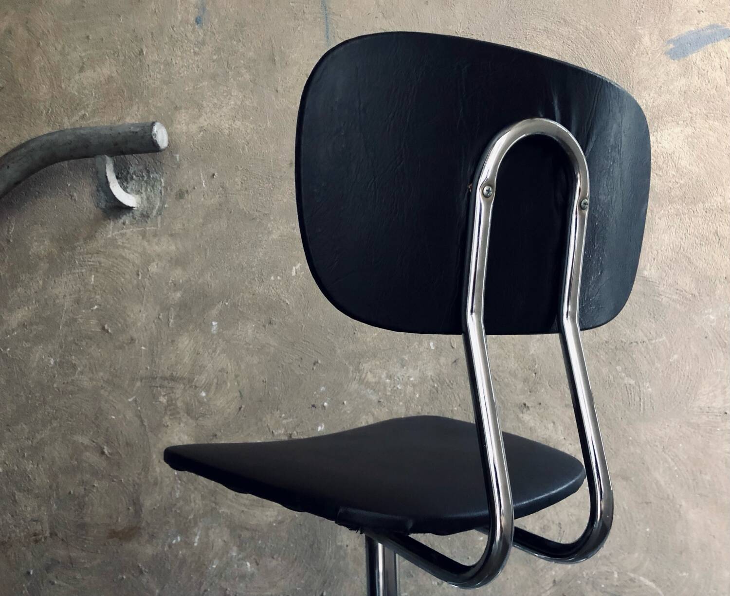 1950s/60s Chrome and Faux Leather Office Chair