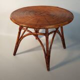 Rattan coffee table circa 1955