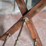 Small folding coffee table with a wooden top and brass in the Napoléon III style.