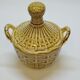 Bottle Mini Dame Jeanne Braided Ceramic Barbotine Majolica Vintage
