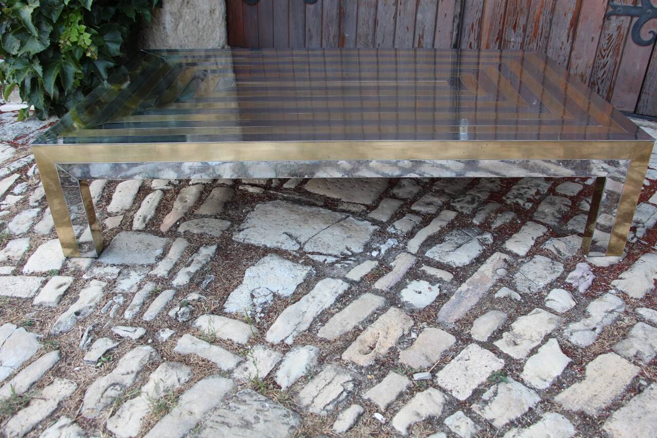 Grande Table Basse Années 70 Attribué A La Maison Jansen