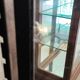 Vintage two-door metal medical display case