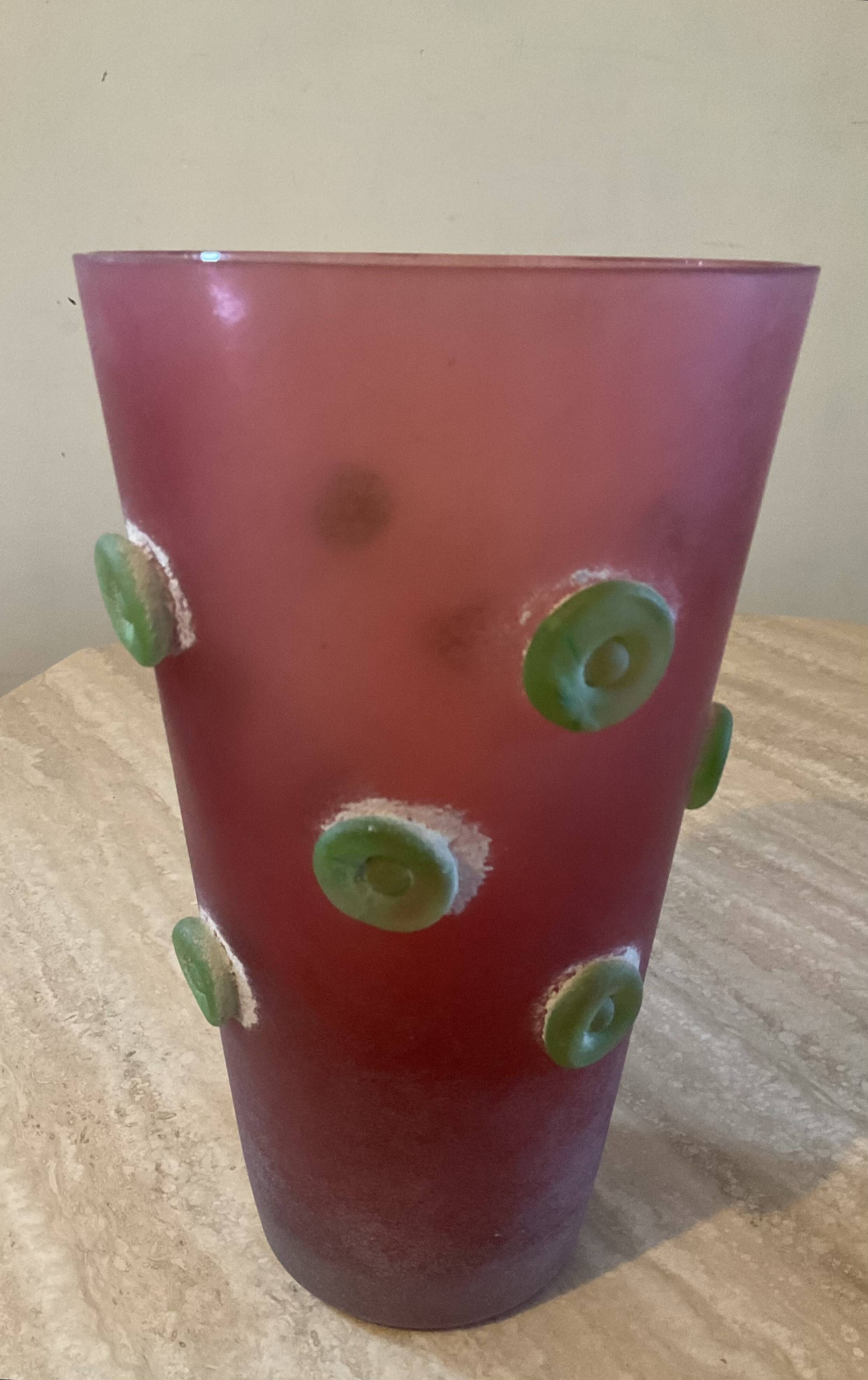 Large vintage “Scavo” vase in Murano glass