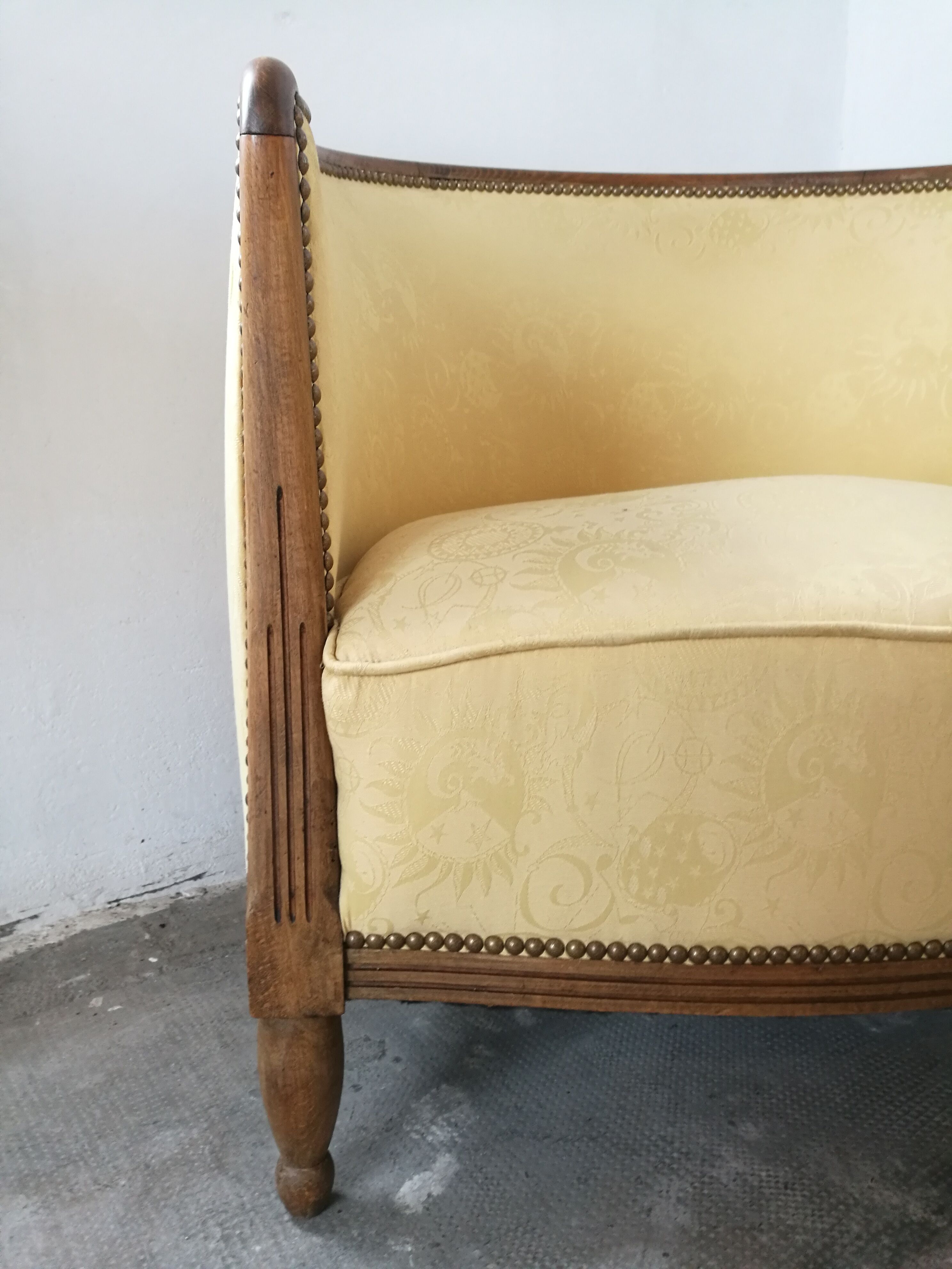 Pair of art deco basket armchairs