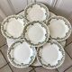 Set of 6 flat plates earthenware New Givors model "RIta" 30s