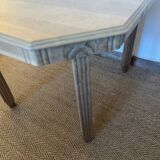 Extendable wooden art deco table for 4 to 8 people