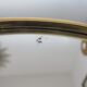 Golden 50-60's aluminium round mirror tray