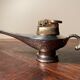 Briquet de table lampe d’aladin en métal gravé