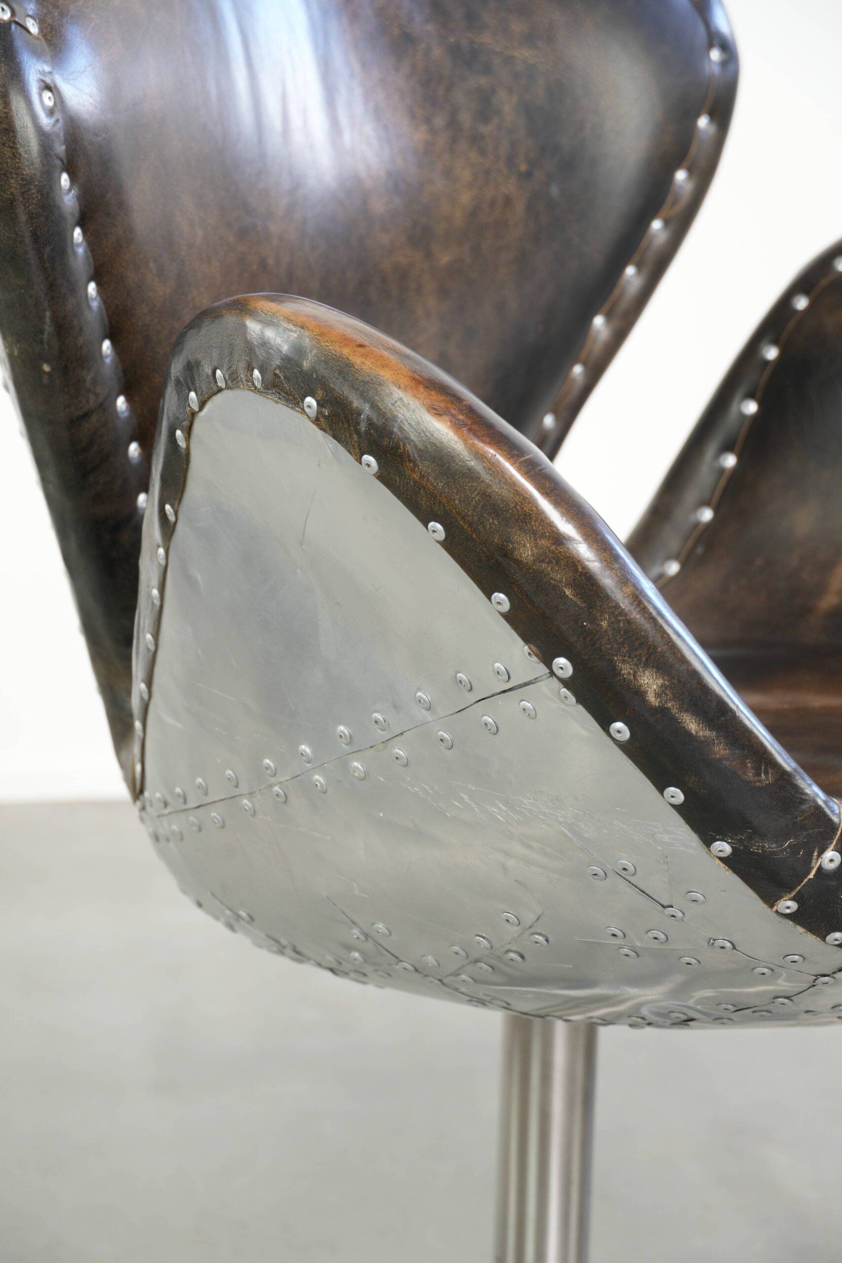 Chaise de bureau/côté Aviateur en cuir de vachette vintage Timothy Oulton Devon Spitfire