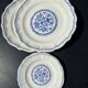 Lot - 3 assiettes en Gien bleu et blanche