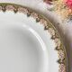 Vintage pedestal dish White porcelain with flowers Made in France