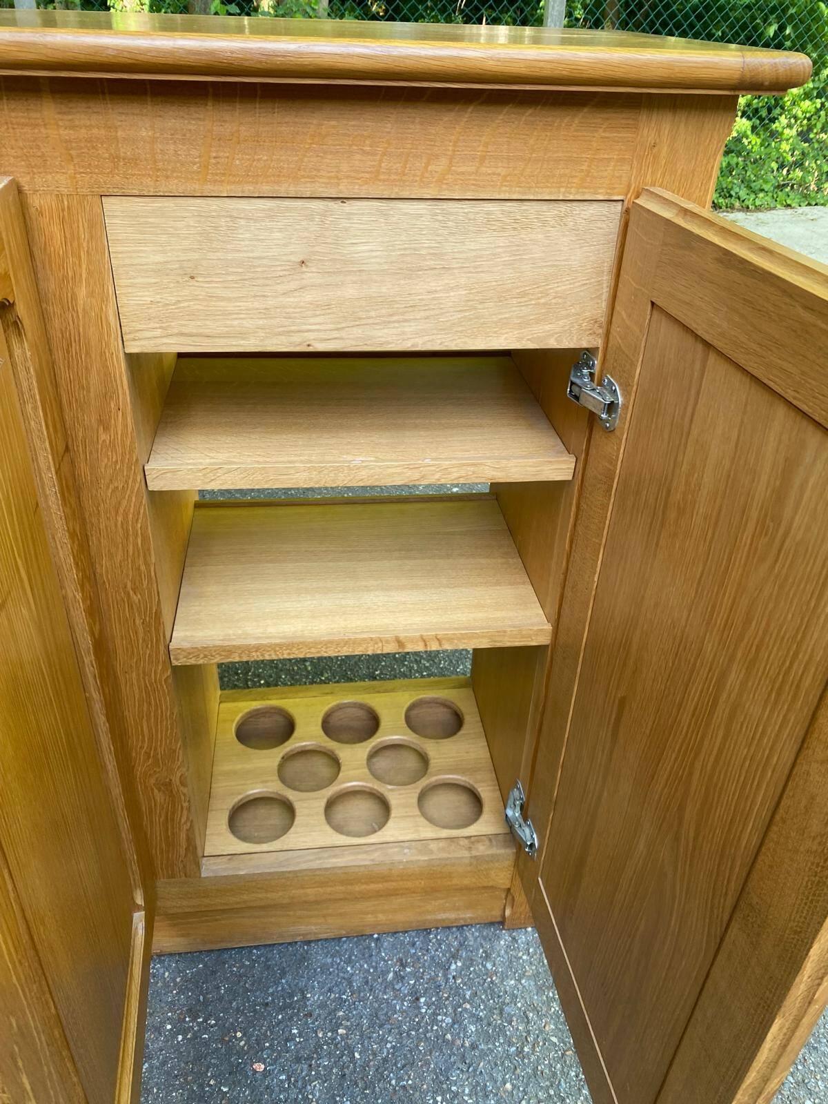 1970s solid oak bar sideboard