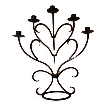 Metal heart candle holder 5 candles