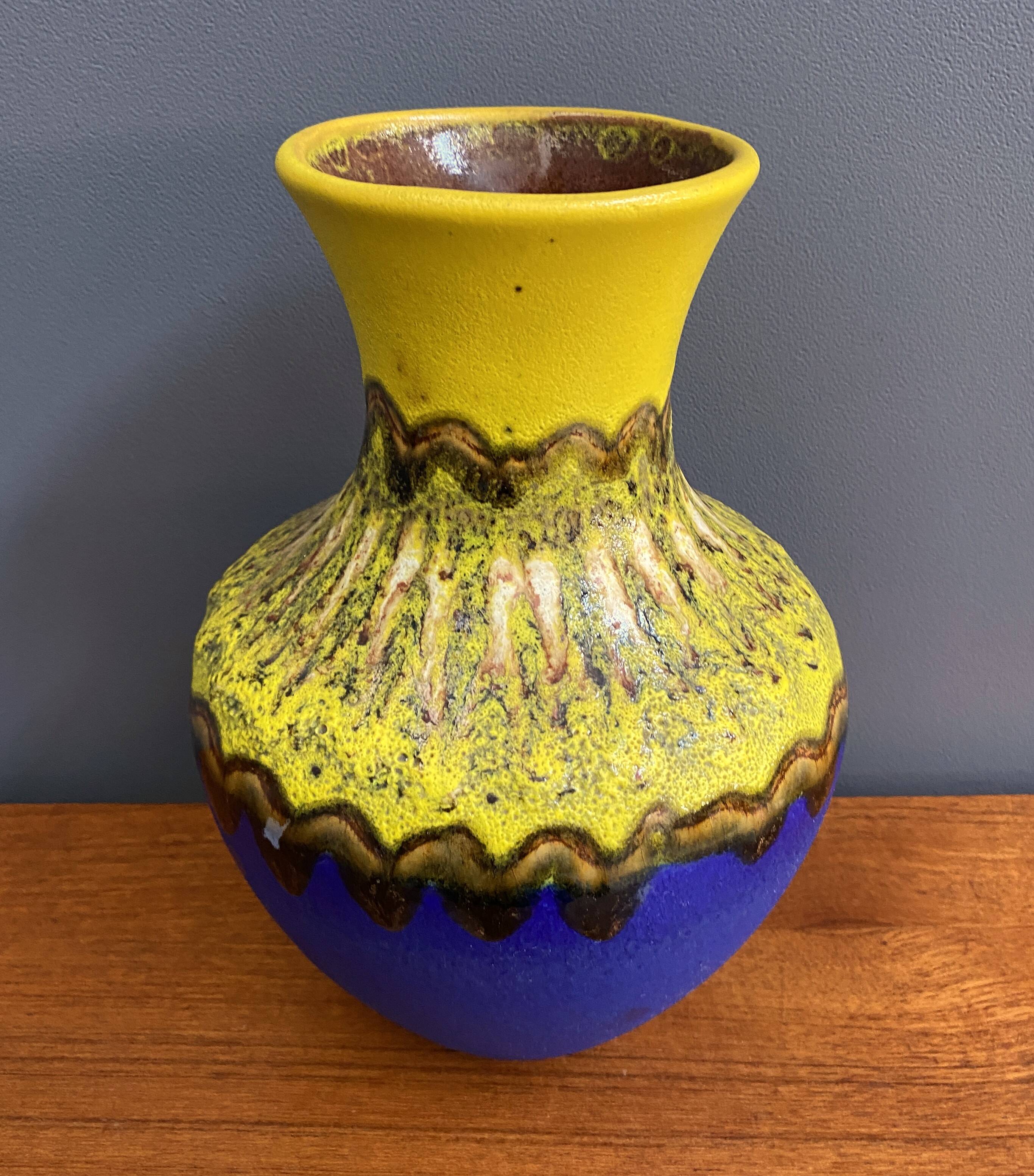 Yellow and Blue vase by Carstens Tönnieshof 1960s WGP